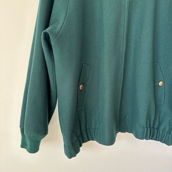 Pendleton Vintage Women’s Virgin Wool Jewel Evergreen Oversized Mock Neck Bomber - Picture 9 of 13